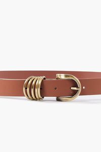 BROWN/GOLD Faux Leather Belt, image 3