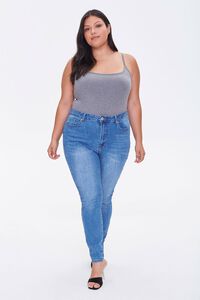 HEATHER GREY Plus Size Cami Bodysuit, image 4