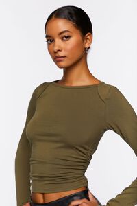 OLIVE Ruched Long-Sleeve Tee, image 2