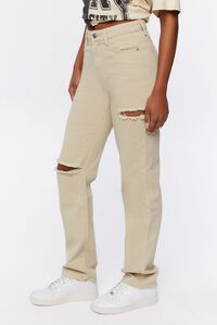 BEIGE Distressed High-Rise Jeans, image 3