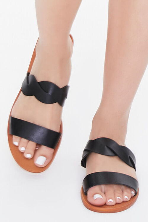 BLACK Twisted Dual-Strap Sandals, image 4