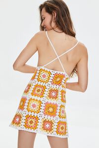 WHITE/MULTI Crochet V-Neck Mini Dress, image 3