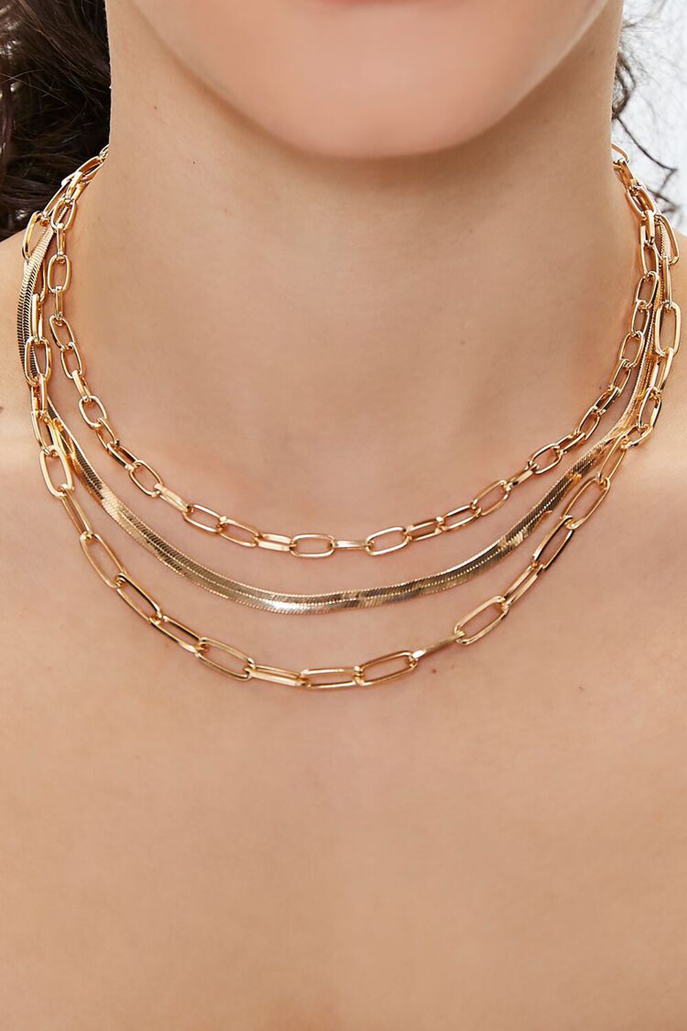 GOLD Layered Chunky Chain Necklace, image 1