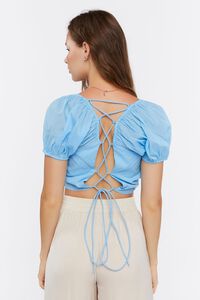 BLUE WATER Lace-Back Crop Top, image 3