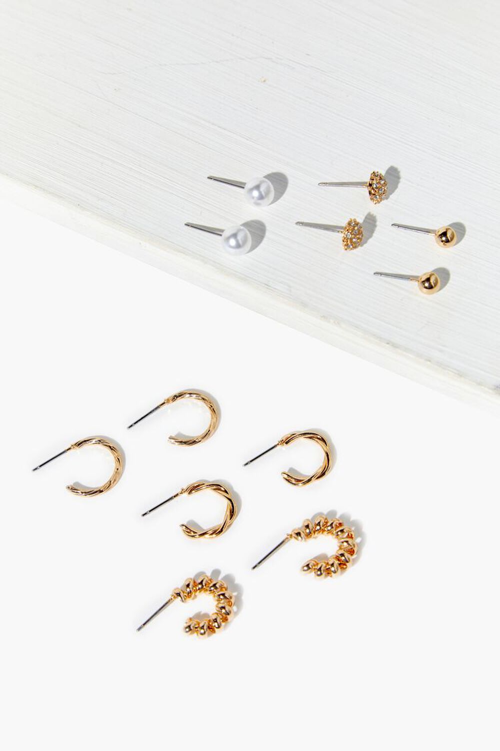 GOLD Studs & Hoops Earring Set, image 1