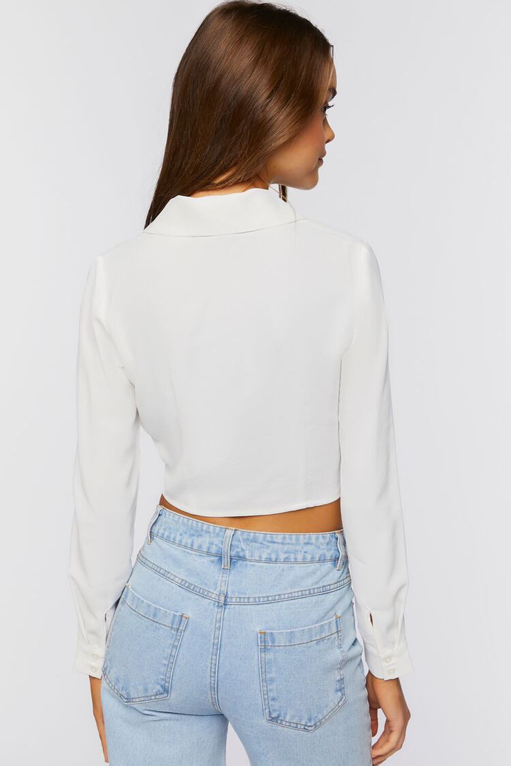 WHITE Cropped Bustier Shirt, image 3