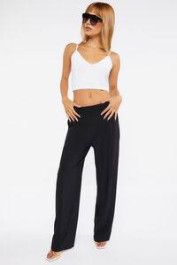 BLACK Relaxed High-Rise Crepe Pants, image 5