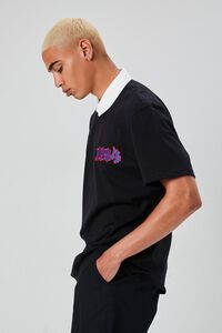 BLACK/MULTI Embroidered USA Polo Shirt, image 2