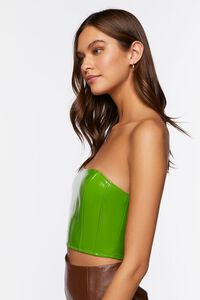 GREEN Faux Patent Leather Tube Top, image 2