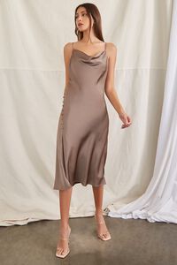 OLIVE Buttoned Side-Slit Midi Dress, image 4