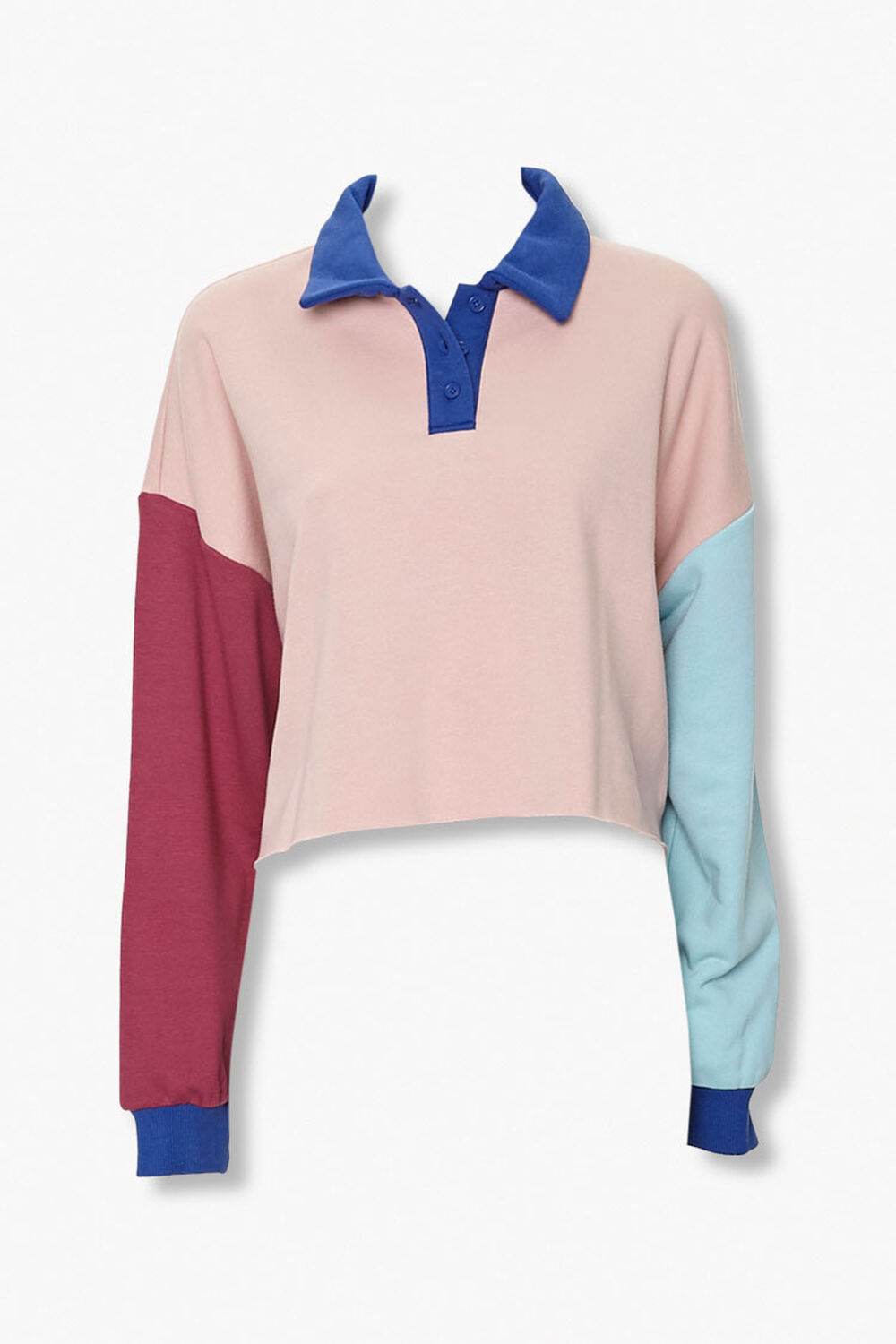 Colorblock Long-Sleeve Polo Shirt