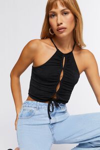 Ruched Cutout Cropped Cami, image 1