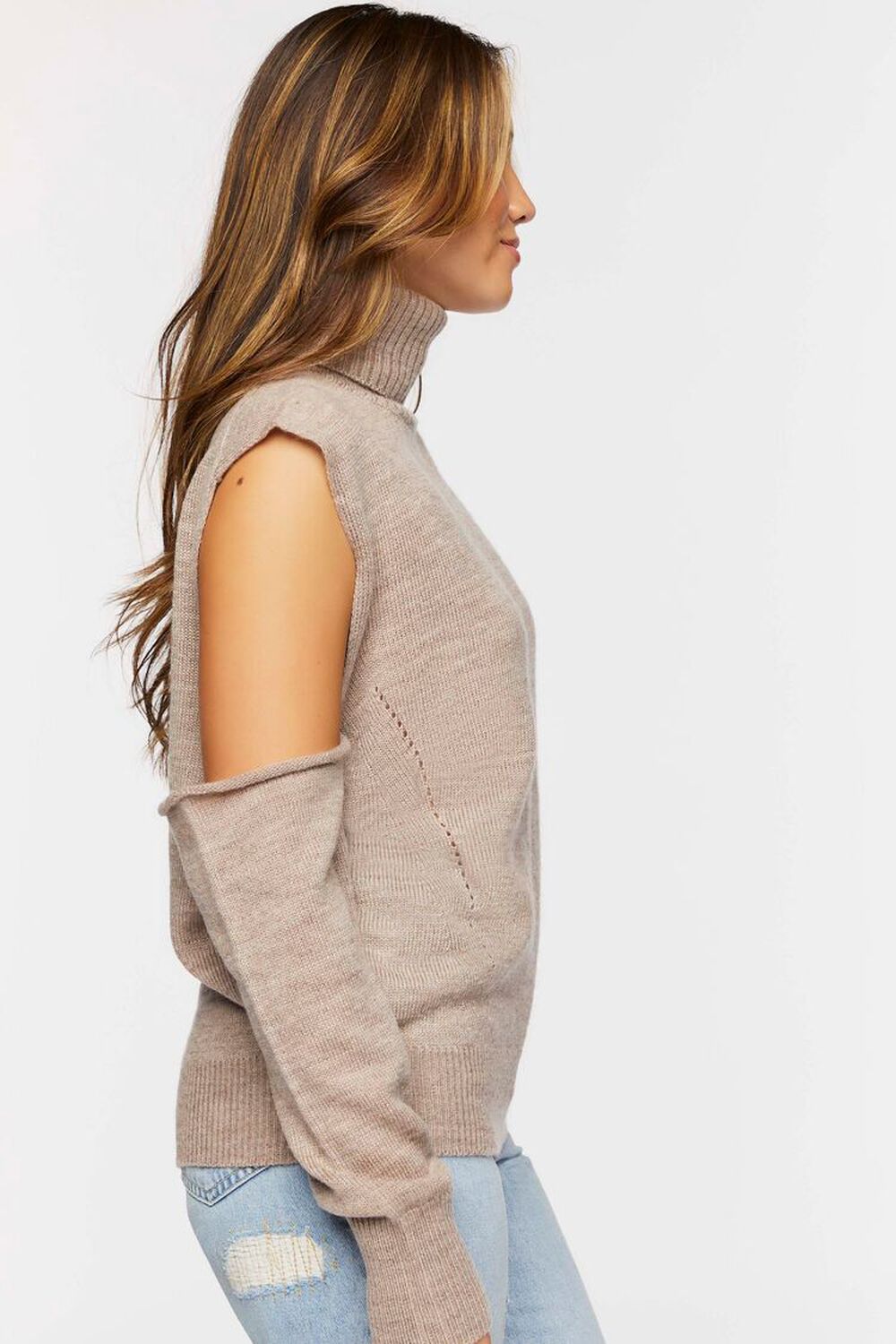 BEIGE Convertible Open-Shoulder Sweater, image 2