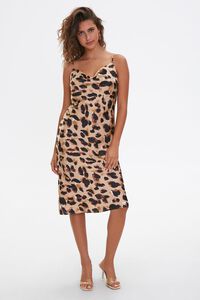 BROWN/BLACK Leopard Print Slip Dress, image 4