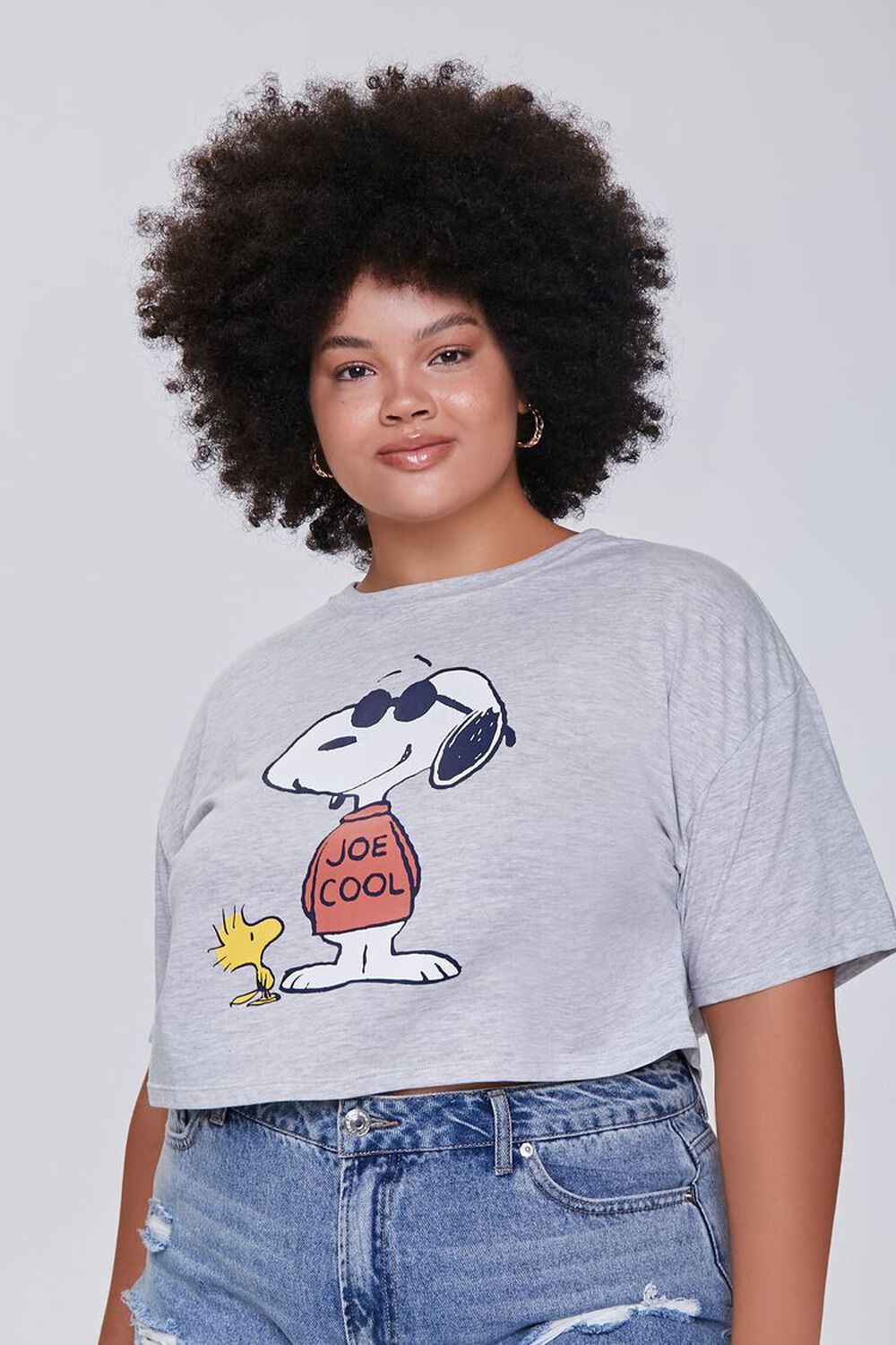 Plus Size Joe Cool Graphic Cropped Tee, image 1