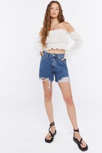IVORY Ruffle Off-the-Shoulder Crop Top, image 4