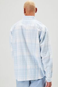 BLUE/WHITE Plaid Button-Front Shirt, image 3