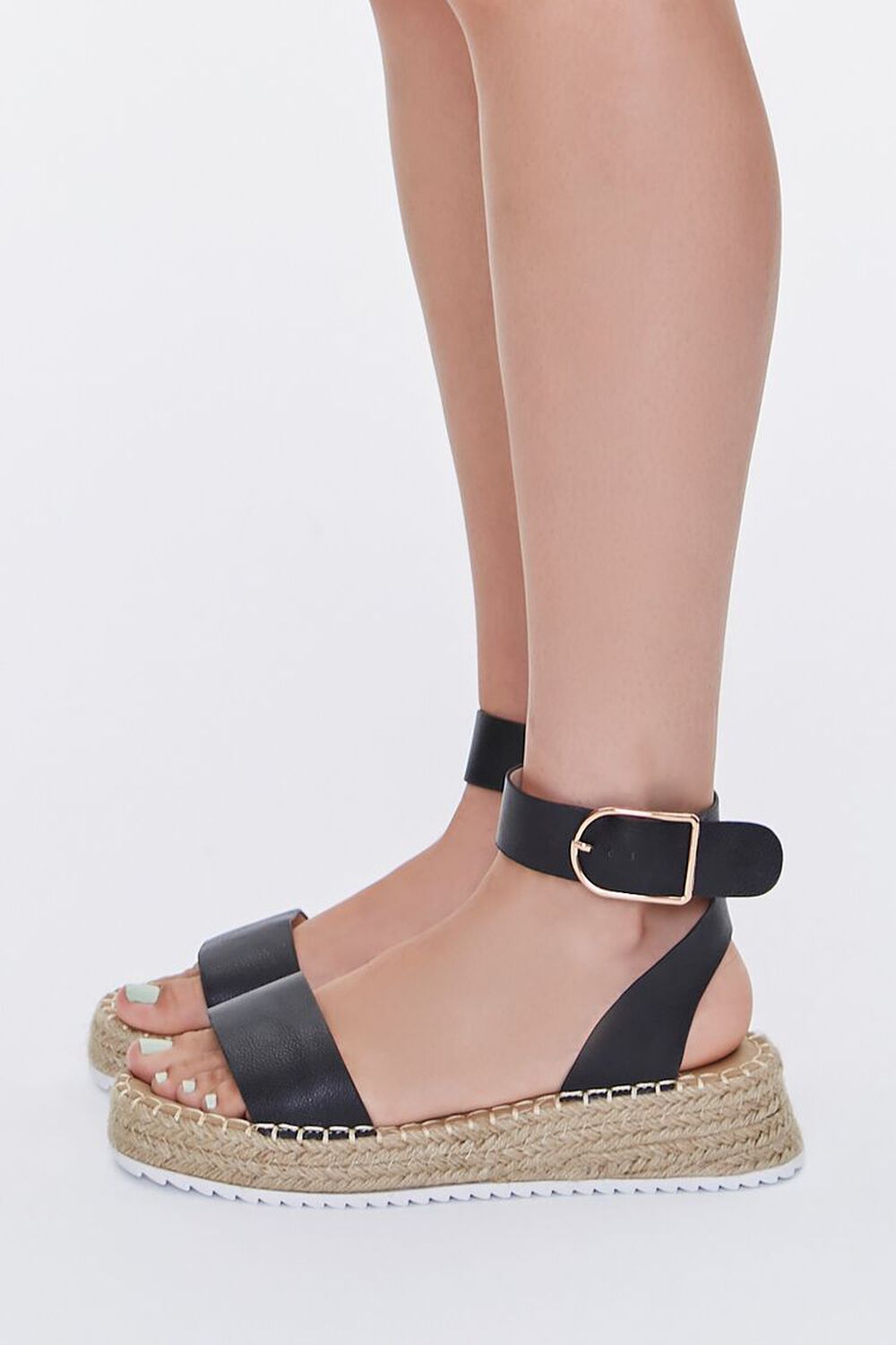 BLACK Espadrille Flatform Sandals, image 2