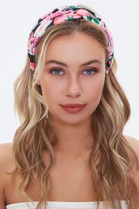 Twisted Floral Print Headwrap, image 1