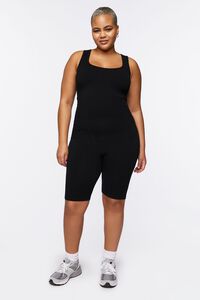 BLACK Plus Size Fitted Tank Romper, image 4