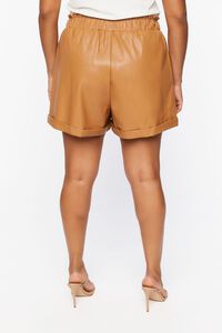 ALMOND Plus Size Faux Leather Shorts, image 4