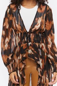 BROWN/MULTI Abstract Print Duster Tunic, image 5