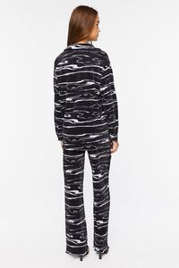 BLACK/WHITE Abstract Print Shirt & Pants Set, image 3