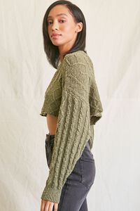 OLIVE Cropped Cable Knit Sweater, image 2