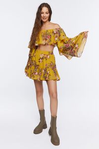 YELLOW/MULTI Floral Print Crop Top & Mini Skirt Set, image 4