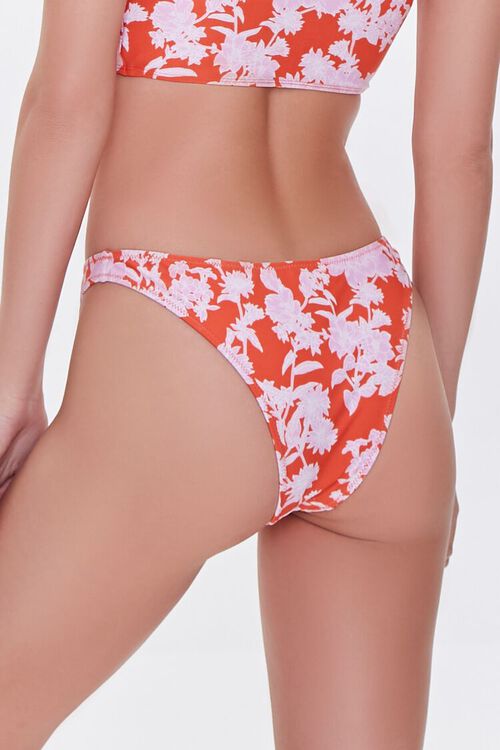 RED/PINK Floral Cheeky Bikini Bottoms, image 4