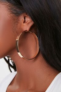 GOLD Flat Hoop Earrings, image 1