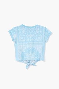 BLUE/WHITE Girls Paisley Knotted Tee (Kids), image 2