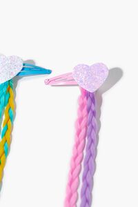 PINK/BLUE Girls Braided Hair Snap Clip Set (Kids), image 2