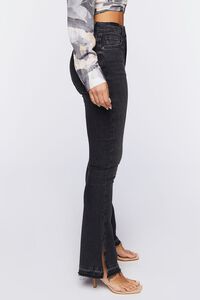 WASHED BLACK Hemp 10% High-Rise Split Flare Jeans, image 3