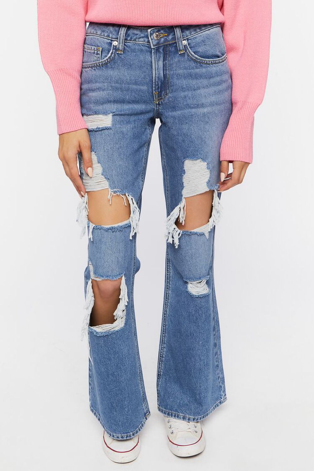 Distressed Flare Jeans, image 1