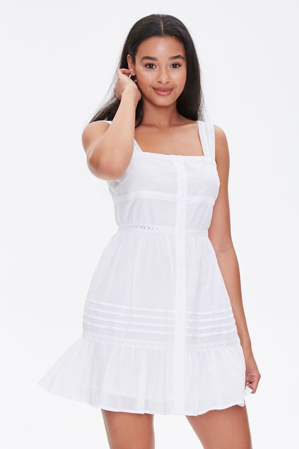 WHITE Fit & Flare Mini Dress, image 1