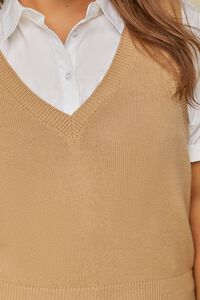 PINE BARK Plus Size Ribbed-Trim Sweater Vest, image 6