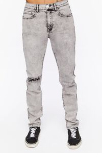 GREY Acid Wash Skinny Jeans, image 2