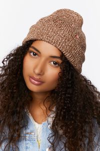 Floral Embroidery Marled Beanie, image 1