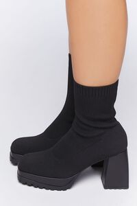 BLACK Ribbed Sock Booties (Wide), image 2