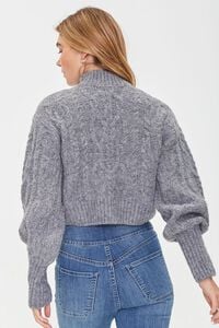 GREY Cropped Cable Knit Sweater, image 3