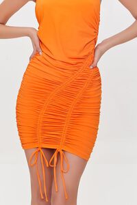 NEON ORANGE Ruched Mini Dress, image 5