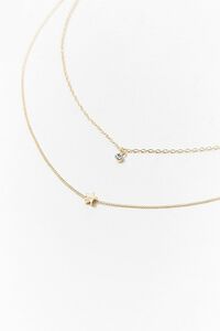 GOLD/CLEAR Charm Necklace Set, image 1