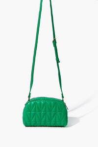 GREEN Quilted Faux Leather Crossbody Bag, image 3