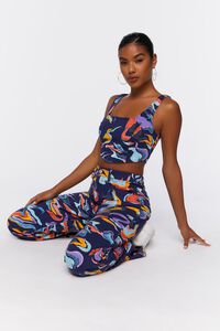 BLUE/MULTI Abstract Crop Top & Pants Set, image 4
