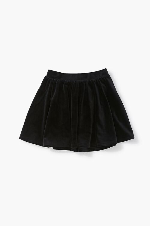 BLACK Girls Velvet Skater Skirt (Kids), image 1