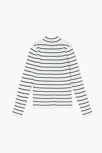 CREAM/BLACK Girls Striped Sweater (Kids), image 2