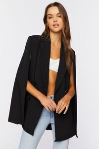 BLACK Double-Breasted Cloak Blazer, image 1
