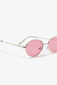 GOLD/PINK Oval Tinted Sunglasses, image 4