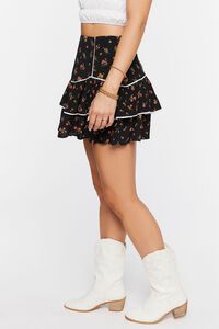 Floral Print Tiered Mini Skirt, image 3